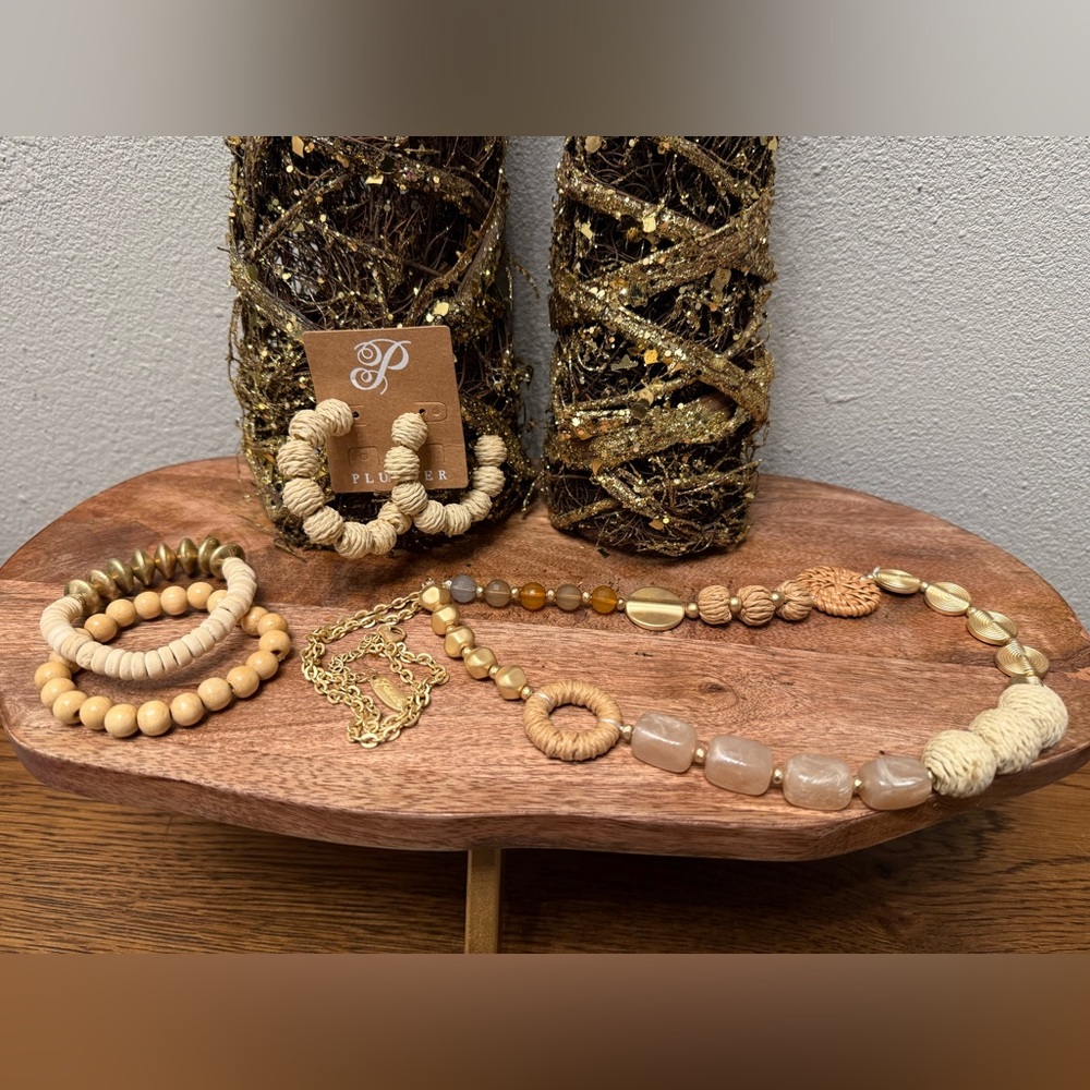 Pura Vida Gold and Beige Bracelet Set